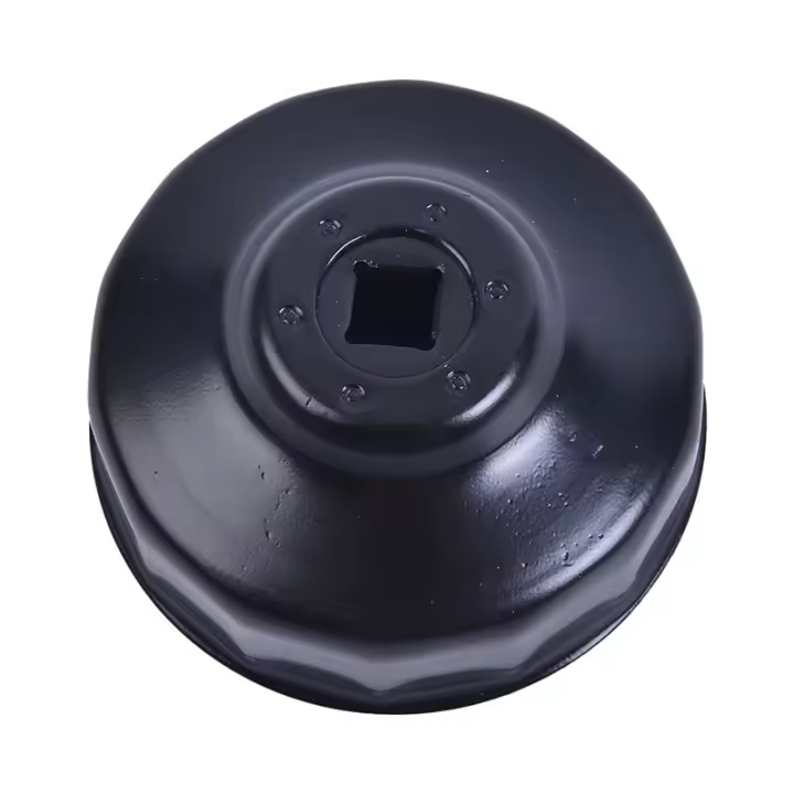 Llave De Filtro De Aceite Para Coche De Acero Negro De Alta Calidad 76mm 14 Encogimientos Tipo Tornillo Con Rosca De 3/8" - 1