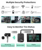 AWESAFE-sistema de alarma de supervisión de presión de neumáticos, dispositivo TPMS con 4 sensores internos para reproductor de DVD de coche, accesorios de navegación para coche - details 1