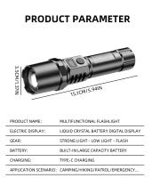 Linterna LED Recargable Alta Potencia XHP100 Con Zoom Digital Retráctil Para Camping Y Uso Exterior Luz De Mano USB - details 12