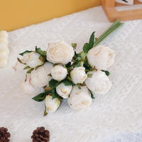 6pcs/Lot Rosa Simulada Estilo Americano Con Borde Focal Decoraciones De Flores Artificiales Para Sala De Estar Y Mesa De Comedor - details 9