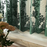 Cortinas Cortas Para Ventana Pequeña Tule Cortina Dulce Bordado De Encaje Café Tier De Polyester 100% Para Cocina - details 4