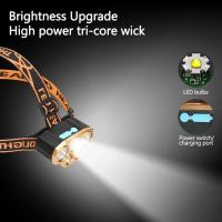 Linterna Frontal LED Potente 5 USB Recargable Impermeable Para Pesca Caza Camping Senderismo Luz De Mano Exterior - details 6