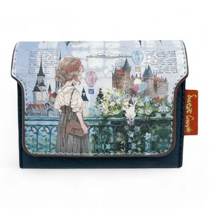 Monedero Sweet Candy C-323  10x8x2 cm  Diseño Vintage en 4 Modelos  3 Compartimentos  Clip de Cierre y Cadena para Llaves  Con Caja de Regalo a Juego - 1