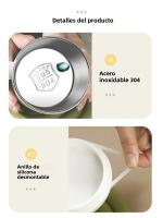 Taza De Café De 500ML Con Asa Y Tapa Acero Inoxidable 304 Taza De Leche Para Desayuno Con Acabado Ecológico Para Oficina Y Estudio - details 11