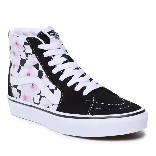 Zapatillas Vans Sk8-Hi Hibiscus Check Black - Zapatillas de Mujer en Estampado Checkerboard y Flores de Hibisco - 1