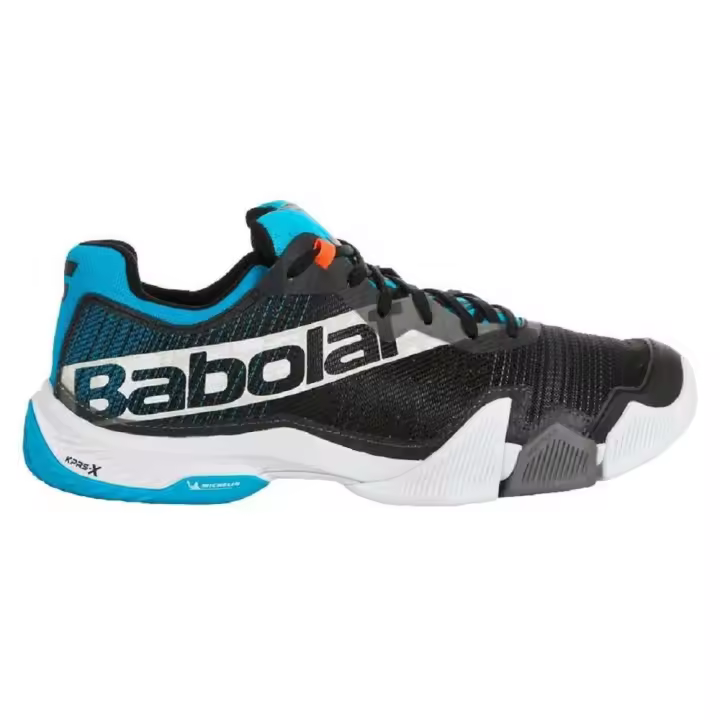 Zapatillas de Padel Babolat Jet Premura Negras y Azules Juan Lebrón Talla 40 - Innovador Diseño, Ventanas de Ventilación - 1