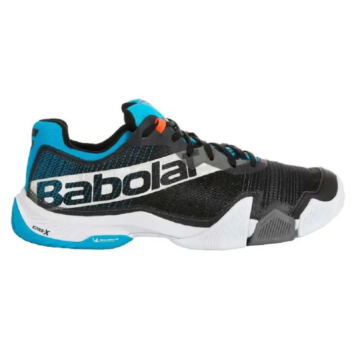 Zapatillas de Padel Babolat Jet Premura Negras y Azules Juan Lebrón Talla 40 - Innovador Diseño, Ventanas de Ventilación - 1