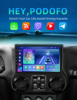 Podofo Radio de coche Android 2 Din para Jeep Wrangler 2011 2012 2013 2014 Carplay 8+128GB AI Voice WIFI+4G DSP GPS Navegación Multimedia Reproductor de Video - details 0