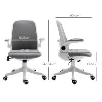 Vinsetto Silla Giratoria de Oficina Silla de Escritorio Basculante Altura Ajustable con Reposabrazos Elevable Carga 120 kg para Despacho Dormitorio 62,5x60x94-104 cm Gris - details 2