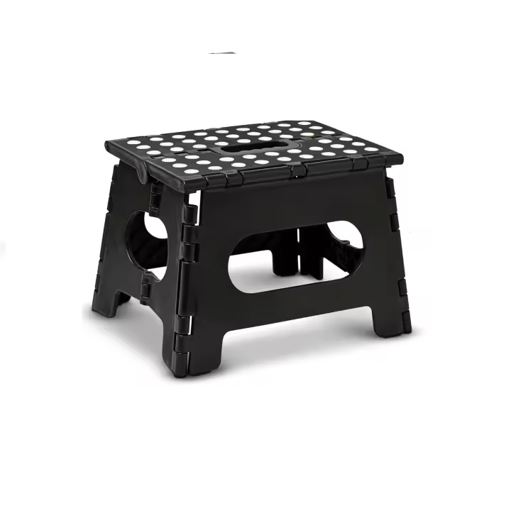 Taburete Plegable Multiuso de PVC ,Silla Portátil para Adultos y Niños ,de hasta 150 kg, ideal Casa ,Viaje ,Camping, Senderismo color Negro - 1