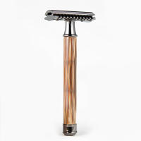 Afeitadora Manual Vintage De Aleación De Aluminio Cuchilla Doble Lado Soporte De Bambú Afeitadora Manual Para Hombres - details 1