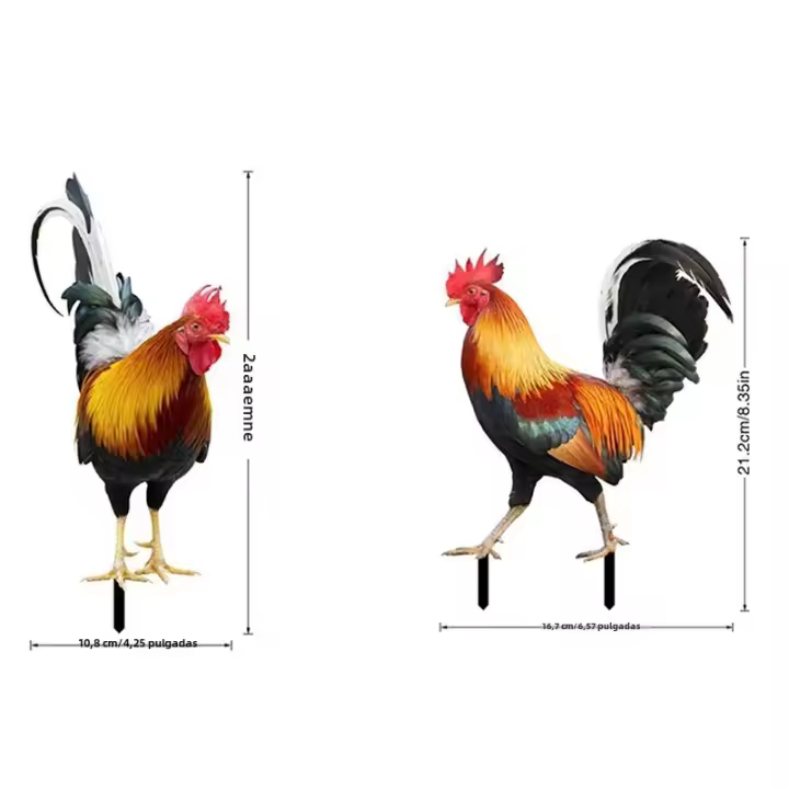 Estatua De Gallo Para Jardín Estilo Rústico Figura De Pollo Para Decoración Externa Patio Jardín Hogar Resistente Al Clima - 1