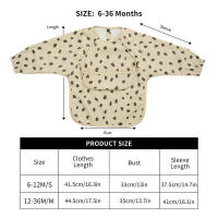 Nueva Apron De Alimentación Para Niños Con Bolsillo Y Bata Larga Impermeable Cubre Todo Con Bolsa Smock De Moda Para Bebés De 1-3 Años Unisex - details 2