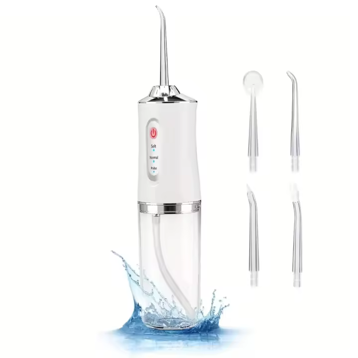 ZVD Irrigador Bucal Inalámbrico Recargable USB,Ocho Boquillas,-Limpieza Profunda Portátil Impermeable - 1