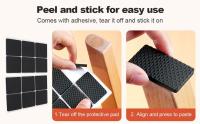 Non-Slip Rubber Furniture Pads, 12Pcs Wood Floor Protector Pad Table Chair Leg Floor Protectors Square Rubber Feet(Black) - details 2