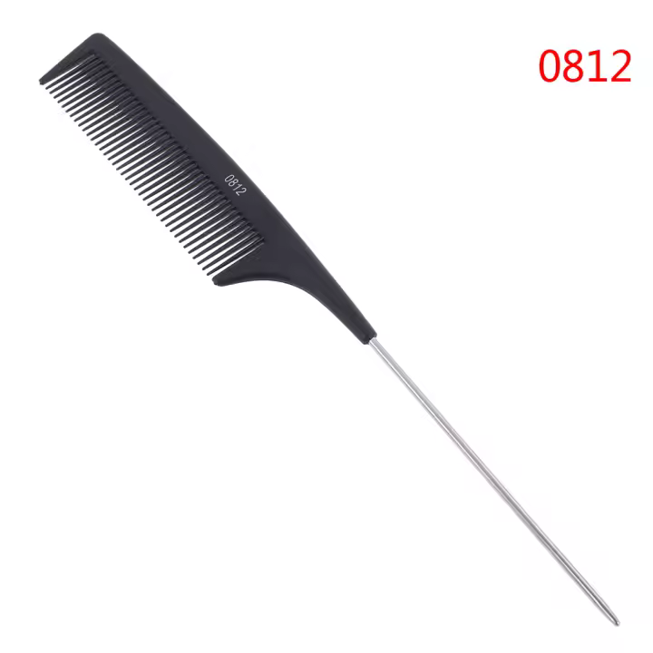 Cepillo De Pintura Para Cabello Profesional Antiestático Con Punta Aguda Peine De Acero Para Peluquero Accesorio De Barbería - 1
