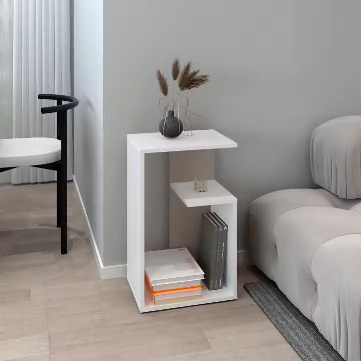 Mesa auxiliar everett en melamina con 3 estantes , Multicolor , 63.4 cm  X 39.8 cm  X 30 cm - 1