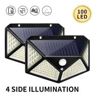 Lámpara De Pared Solar Exterior Con Sensor De Movimiento PIR 100LED Luz Solar Para Jardín Y Courtyard Iluminación De Calle Auto Contenida IP65 ABS - details 3