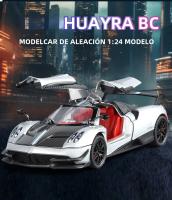 Modelo De Coche Deportivo PAGANI Huayra BC a Escala 1:24 Con Absorción De Choque Luz Y Sonido Vehículos Con Función Retroalimentación Regalo Para Niños Metal Verde Blanco Plateado - details 4