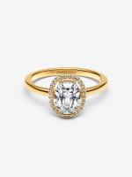 Pandora - Anillo ovalado with Halo brilliant-Baño de Oro de 14K - details 2