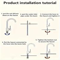 Grifo De Cocina De Acero Inoxidable 1pc Rotativo 360° Anti-salpicaduras Para Fregadero Agua Caliente Y Fría Montaje En Plataforma - details 5