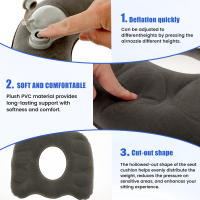 Cojín Inflable Para Hemorroides Donut Ergonómico De PVC Para Coccyx Viajes Cojín De Asiento Portátil Anti-Decubitus De Espuma De Memoria Y Tela De Plush - details 2