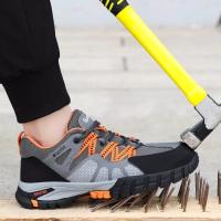 Zapatos de seguridad para hombre, zapatillas de trabajo indestructibles antigolpes, botas protectoras de malla transpirable - details 2