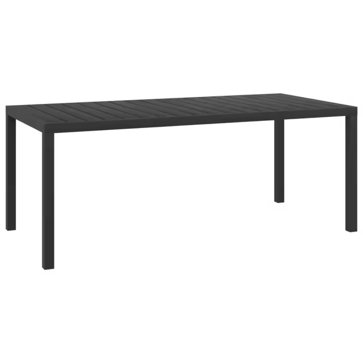 Mesa de Jardín de Aluminio y WPC Negra 185x90x74 cm - 1
