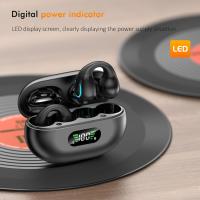 Auriculares abiertos con auriculares inalámbricos Bluetooth 5.3, auriculares deportivos con micrófono incorporado con auriculares y ganchos auriculares, caja de carga inalámbrica y pantalla, auriculares deportivos impermeables al agua y Fitness - details 5