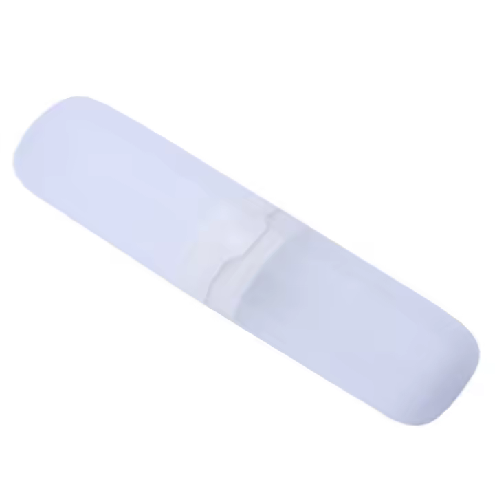Estuche de viaje para cepillo de dientes, contenedor elástico para pasta de dientes, caja ajustable antibacteriana, transparente, blanco - 1