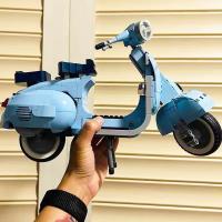 Nueva Vespa 125 Mini Oveja Motocicleta En Bloques De Construcción Técnica Alta Juguete Para Niños Regalo Material ABS Sin Batería - details 6