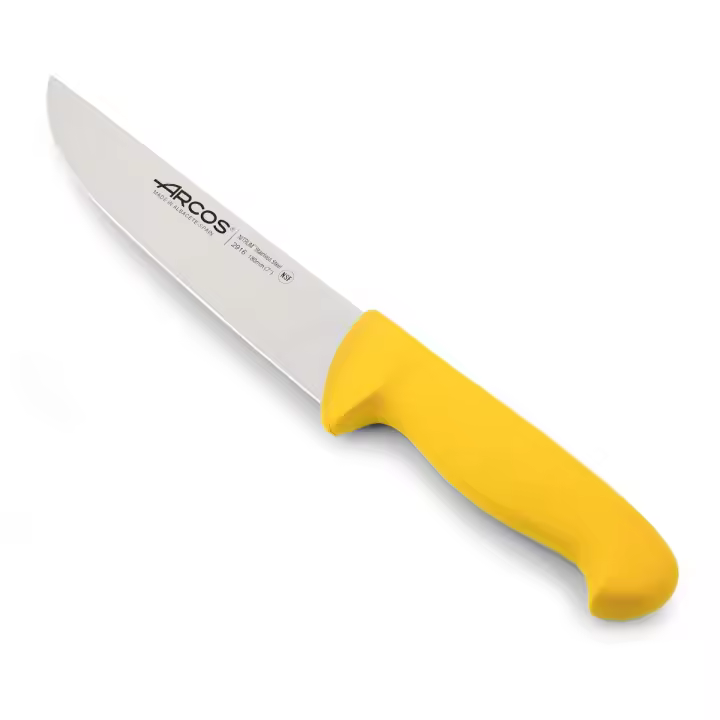Arcos Cuchillo Carnicero laerie 2900 Acero Inoxidable Nitrum. Cuchillo Carne. Mango Polipropileno Amarillo.istema Identificación Color para Uso Prolongado y Pesado. Color Amarillo. - 1