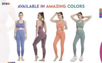 NR HERMANO ESPAÑOL Conjunto de Moda para Mujeres Melocotón Cadera 2 Piezas Sin Costuras Pantalones de Yoga a Lunares - details 1