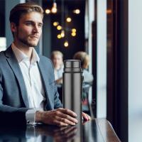 Botella Termo De Acero Inoxidable 1L Para Agua Fría Y Caliente Té Café Con Aislamiento Térmico De 12-24 Horas Portátil Y Ecológica - details 7
