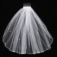 Velo De Novia Crystal Corto 1 Capa Malla Suave Con Peine Accesorios De Cabello Para Boda Para Mujeres Y Niñas - details 1