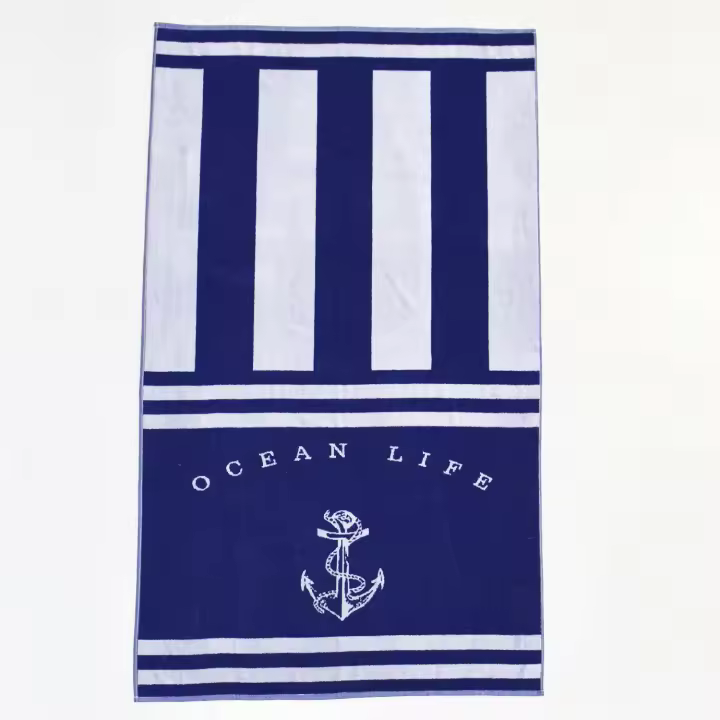 CASTMA GARANTIA DE ALTA CALIDAD - Toalla de Playa de Terciopelo OCENA LIFE - 100% Algodón Suave y Absorbente - 1