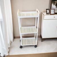 Carrito De Frutas Y Verduras Móvil Para Cocina Y Sala De Estar Estante De Almacenamiento Multifuncional Para Piso a Piso En Plástico Estilo Moderno - details 1