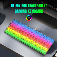 Teclado De Juego HXSJ 60% Con Cable Transparente RGB Backlit Ultra-Compacto Impermeable 61 Teclas Para PC/Mac - details 1