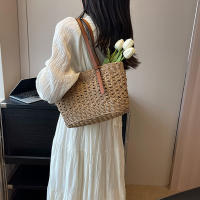 Bolso De Hombro Para Mujer Casual De Rotura Gran Capacidad Tejido De Paja De Verano Bolso De Playa Bolso De Viaje Para Dama - details 6