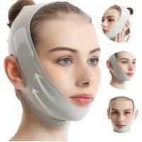 Cinta De Levantamiento Facial V-Forma Con Grafeno Ajustable Reductor De Barba Doble Y Cuello Reutilizable Transpirable Para Hombres Y Mujeres Tamaño Ajustable 5 Tamaños - details 1