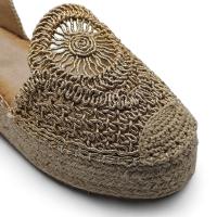 Calzados soraia, Sandalia de antelina y plataforma de yute, espardeñas planas, para mujer. - details 3