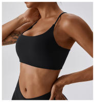 Sujetador Deportivo Para Mujer En Color Sólido Con Doble Correa U En Espalda Cruzada Para Gimnasio Yoga Fitness Running Suave Con Almohadilla De Pecho - details 9