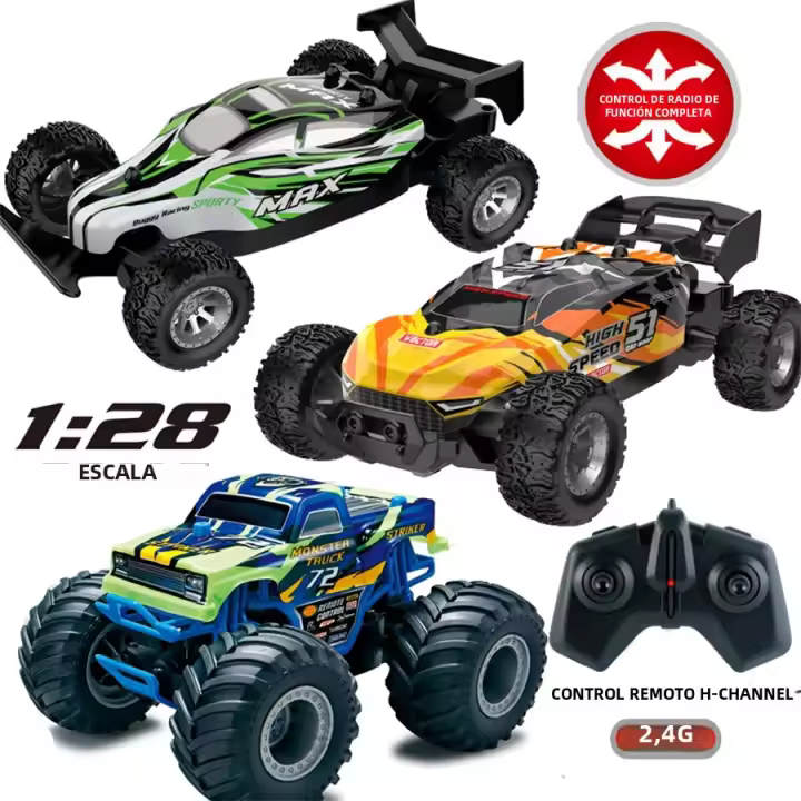 Nueva Coche RC De Alta Velocidad Vehículo De Off-Road Juguete De Carreras Para Niños Con Cuerpo De PVC Incluye Batería - 1