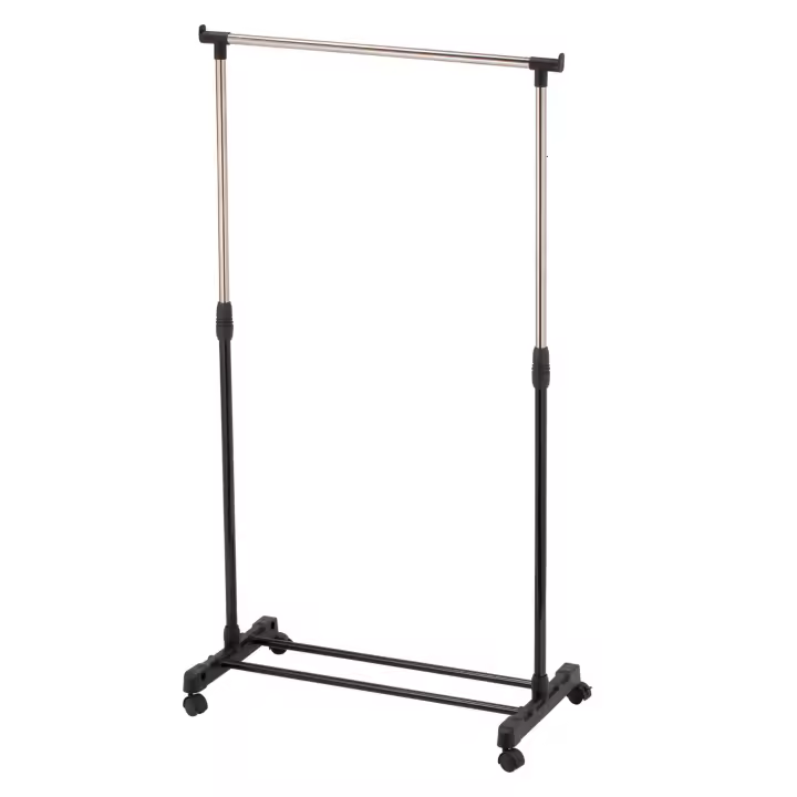 THE SECRET HOME - Perchero Burro Ajustable de Metal con Ruedas - Burro Extensible para Ropa - Organizador para Dormitorio, Entrada y Pasillo - 2 Modelos - 1