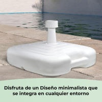 Base de Sombrilla XXL 45x45x14 cm, Rellenable hasta 25 kg - Rosca Universal Ajustable 18-38mm, Plástico Resistente UV, Ideal para Playa/Jardín/Piscina, Estabilidad en Vientos Fuertes, Asa Ergonómica Incluida - details 3