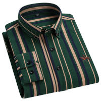 Camisa De Trabajo Para Hombre Otoño 2024 Cuello En V Manga Larga Patoleta Oxford Algodón 100% Estampado Regular Botones Tallas S~6XL - details 8