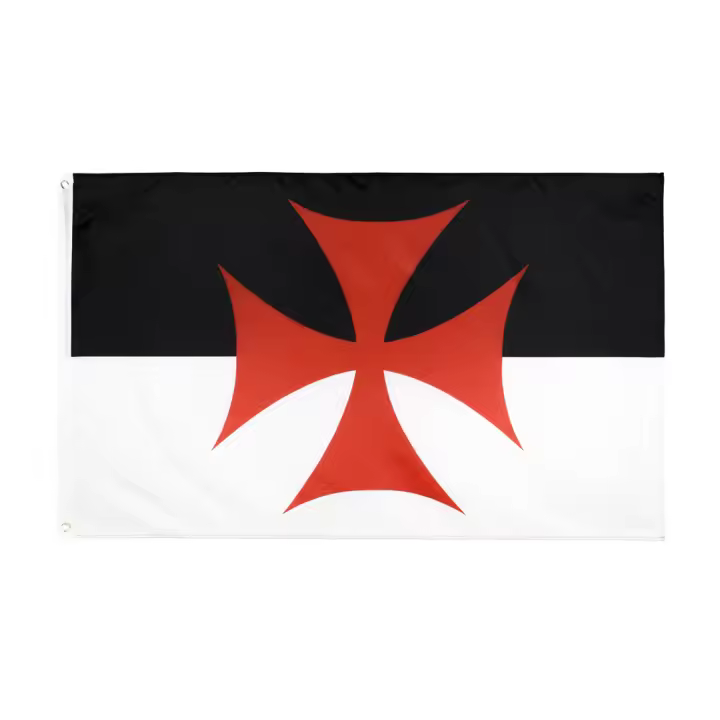 Bandeera De La Orden Templaria Roman Catholic Church 90x150 Cm FLAGLINK Bandera De Decoración De Polyester Super-Tex - 1