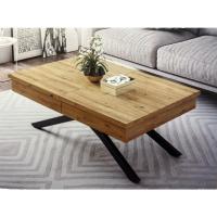 Mesa de comedor convertible eléctrica con batería. Extensible hasta 80 x 170cm. Color roble amazonas, patas grafito - details 0