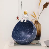 Adorno De Escritorio Espacial Con Resina Figura De Espaceman Y Planeta En Caja Organizadora Para Decoración De Habitación Temática De Espacio - details 12