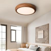Lámpara de techo LED, moderna lámpara empotrada regulable, luz de techo redonda y fina de color nogal para sala de estar, entrada, dormitorio, cocina (protección ocular de espectro completo) - details 3